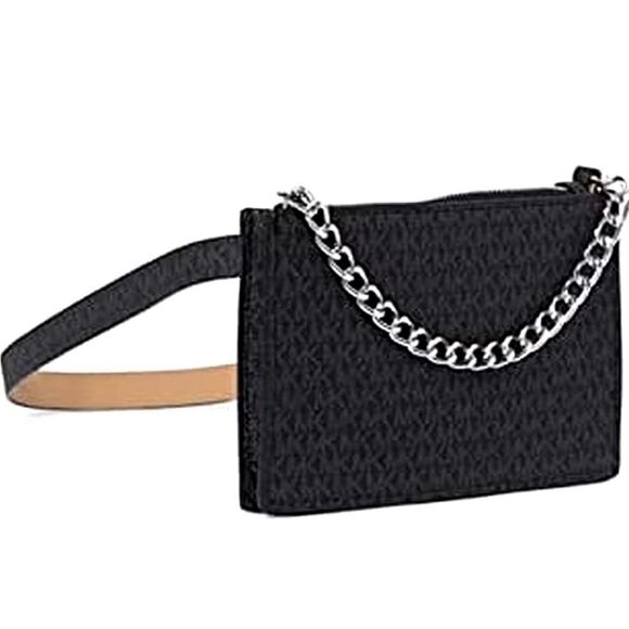 MICHAEL KORS SIGNATURE LOGO BELT BAG WITH CHAIN PULL NWT - Picture 10 of 10